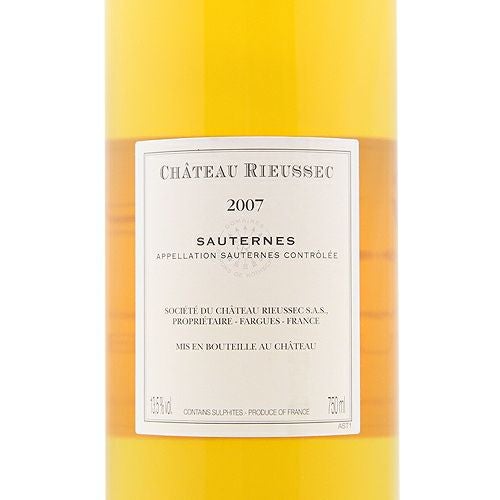 シャトーリューセック　2007 ソーテルヌ 2007 シャトー リューセック 貴腐ワイン 白 甘口 750ml A.O.C.